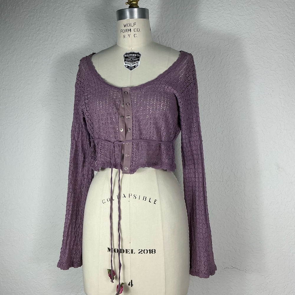 Betsy Johnson Y2K 9-‘s crocheted cardigan cotton s perfect